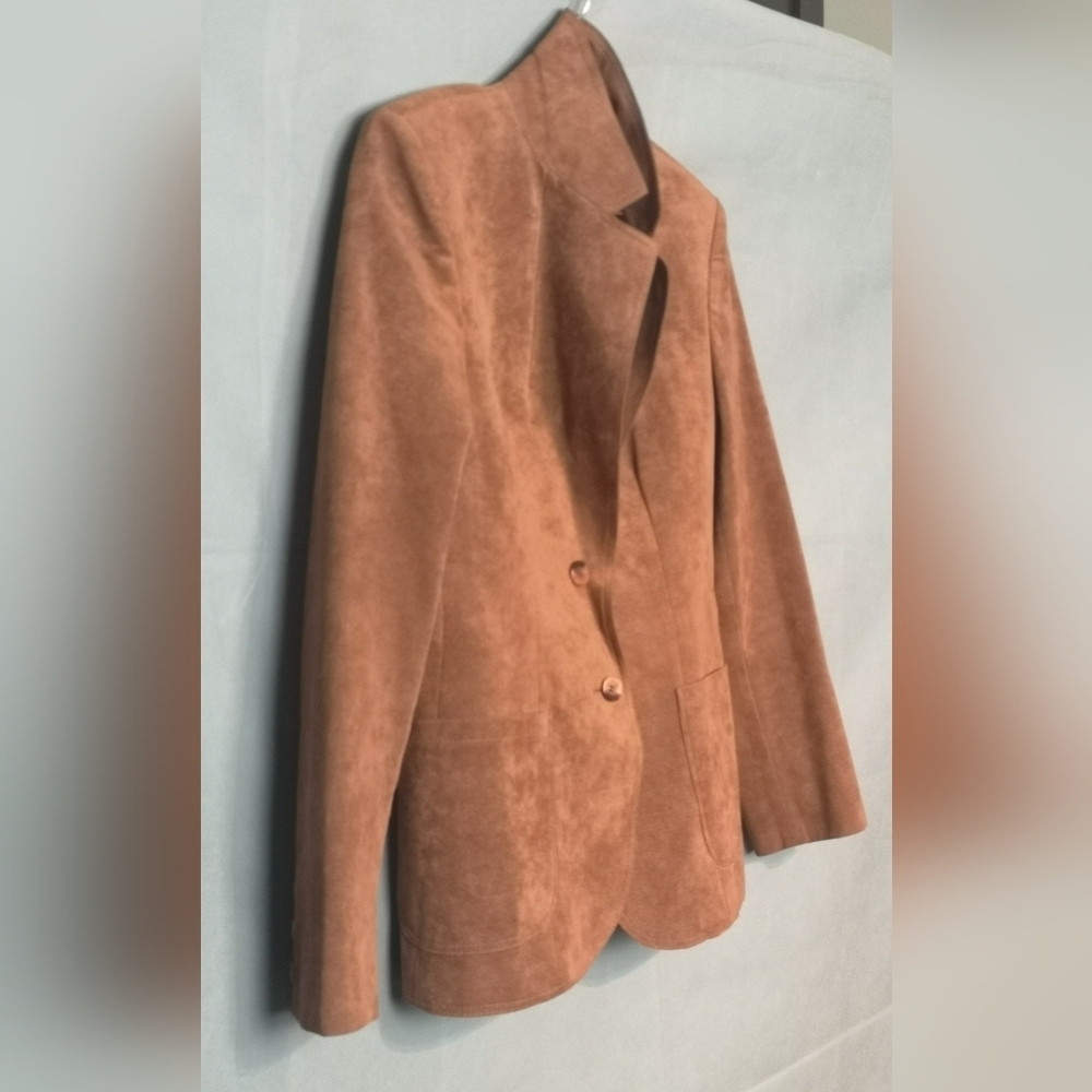 Vintage Ultra Suede RUST Brown Tailored Jacket - Picture 9 of 15